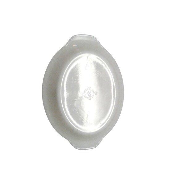 Fire King Milk Glass Divided Dish 1 Qt White Ovenware Bakeware Serving Bowl Vtg - Picture 5 of 5